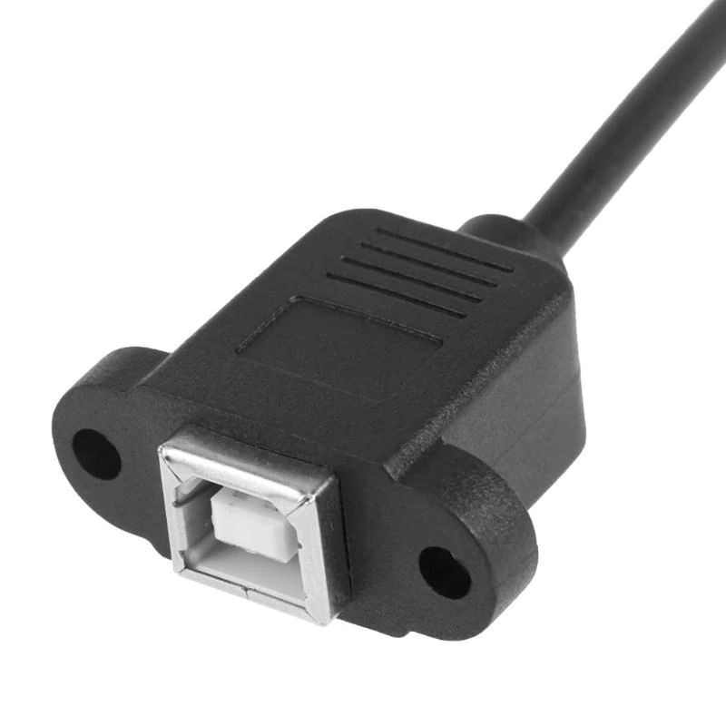USB-B male hoek naar USB-B female tbv inbouw kabel 50 cm zwart 03